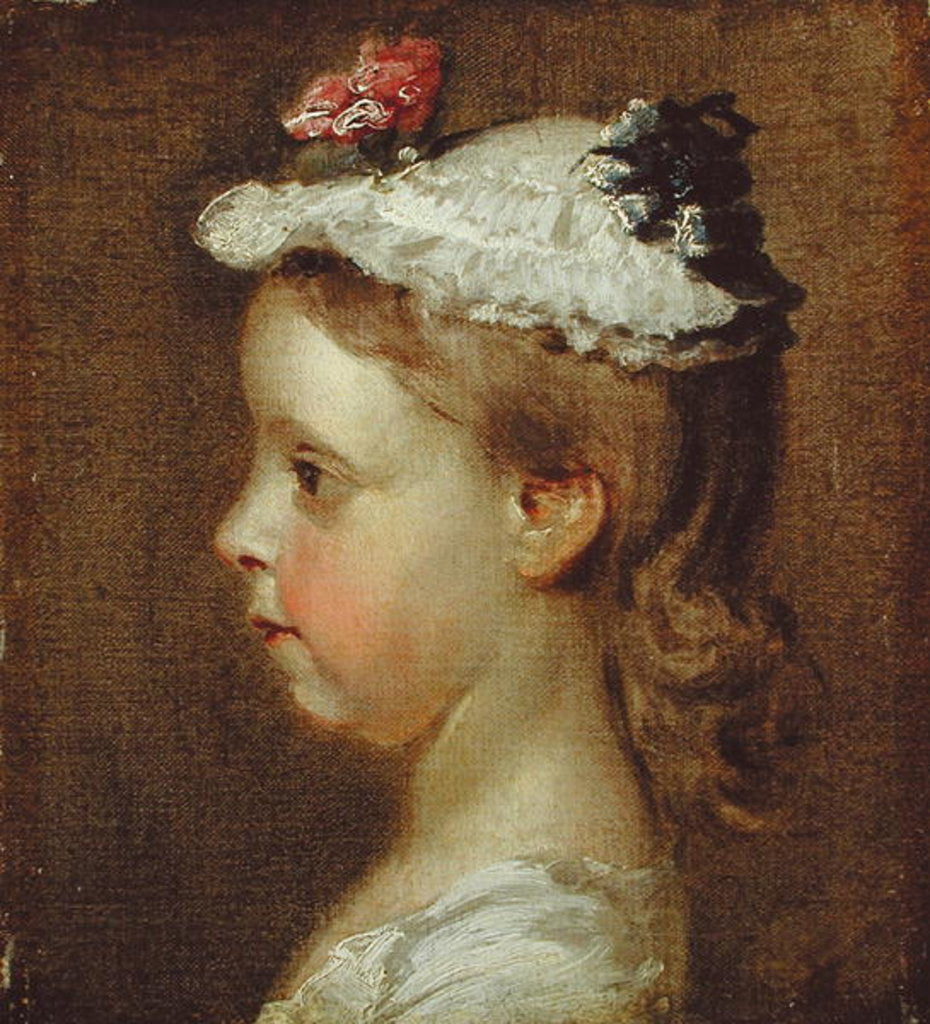 Detail of Study of a Girl's Head, c.1740-50 by William Hogarth