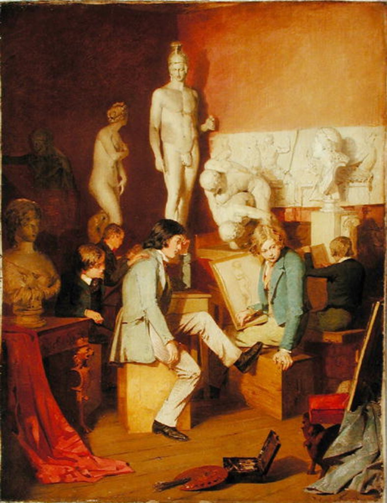 Detail of Interior of an Academy: The Critics, 1848 by William Stewart
