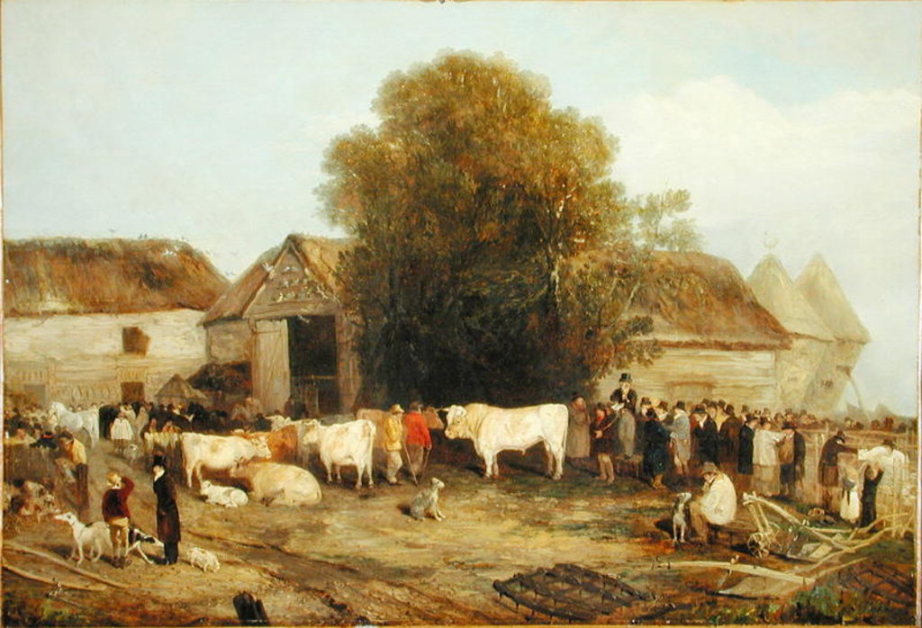 Detail of The Farm Sale, 1820 by Richard Barrett Davis