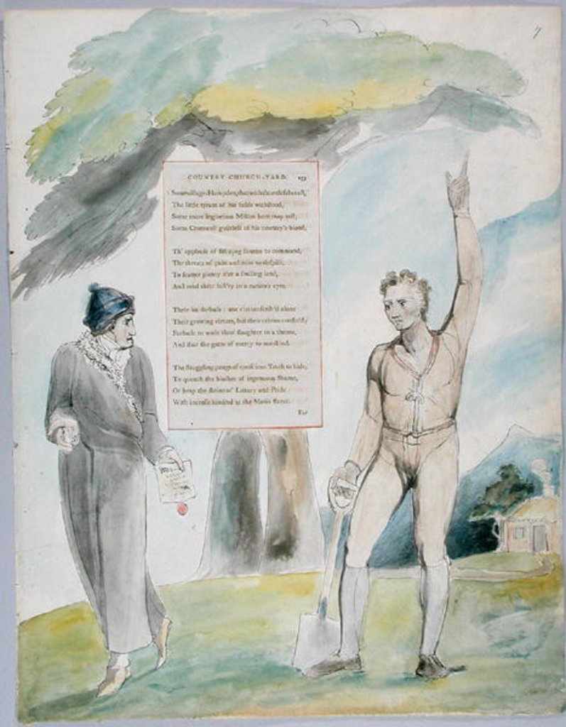 Detail of Elegy written in a Country Church-Yard by William Blake