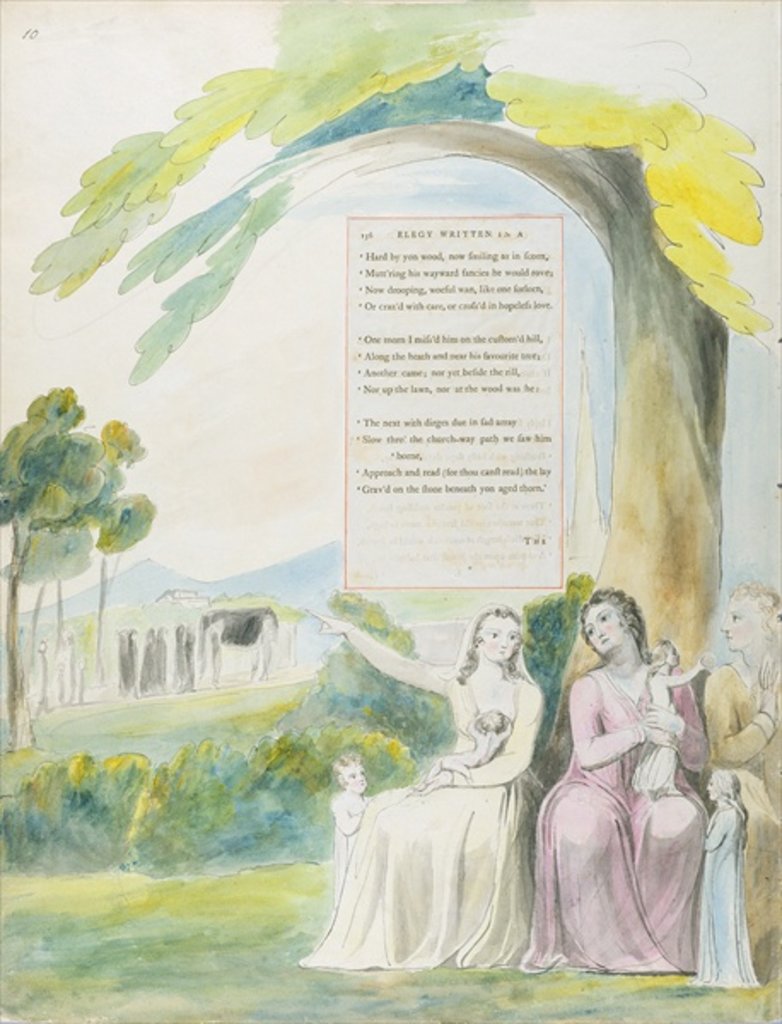 Detail of Elegy written in a Country Church-Yard, design 114 from 'The Poems of Thomas Gray', 1797-98 by William Blake