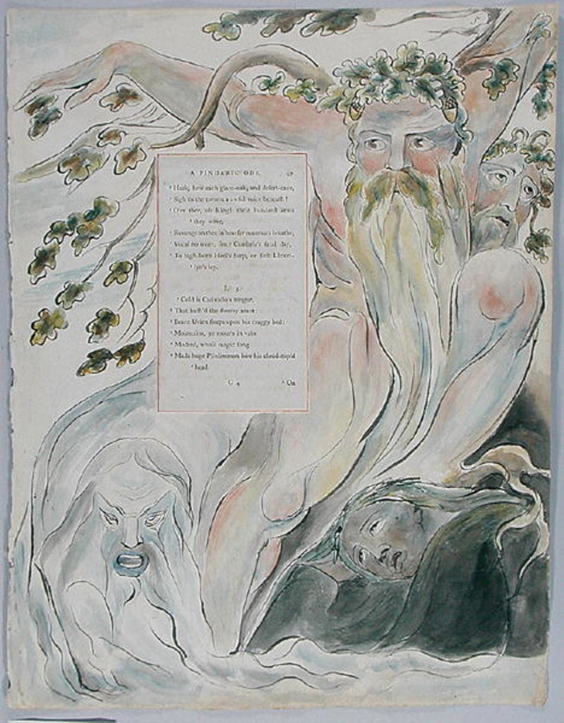 Detail of The Bard: A Pindaric Ode, design 57 from 'The Poems of Thomas Gray', 1797-98 by William Blake