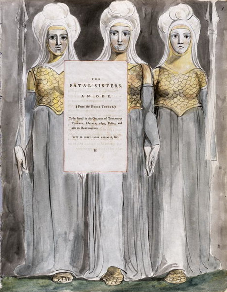 Detail of The Fatal Sisters, design 67 from 'The Poems of Thomas Gray', 1797-98 by William Blake
