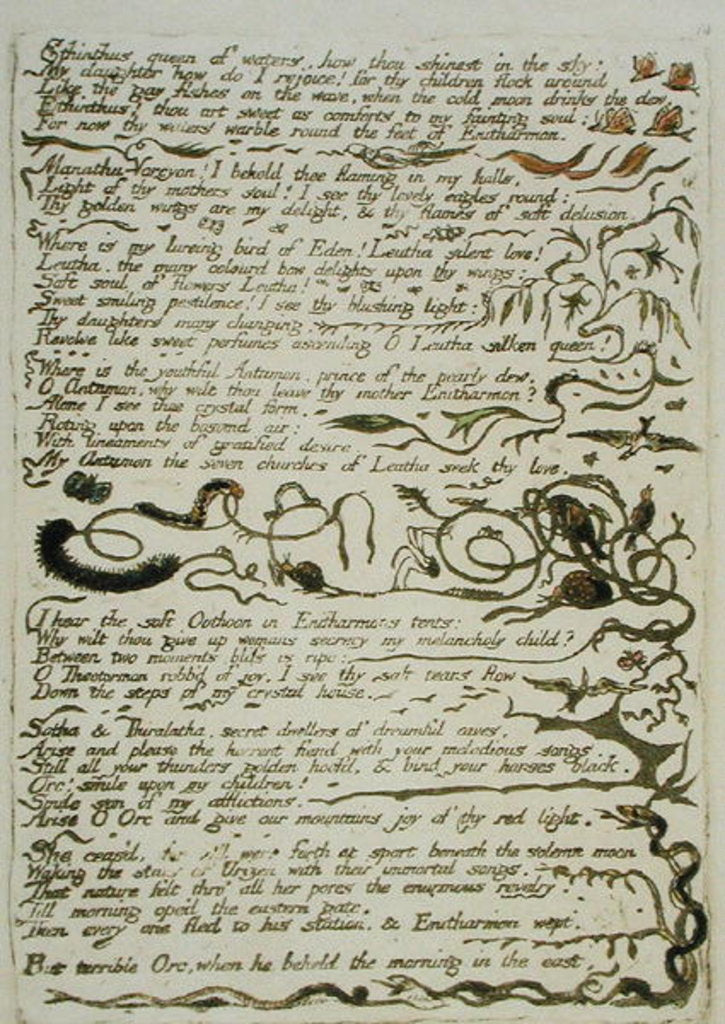 Detail of Ethinthus queen of waters... by William Blake