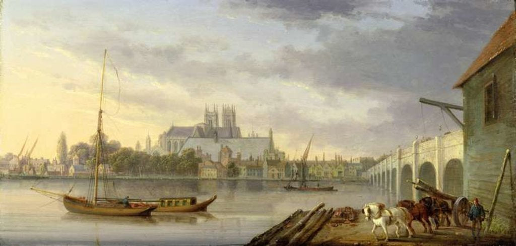 Detail of A View of Westminster Bridge and the Abbey from the South Side, 1818 by William Anderson