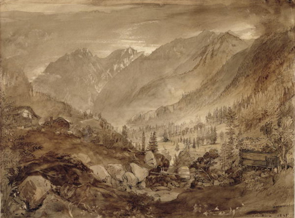 Detail of Mountain Landscape, Macugnaga, 1845 by John Ruskin