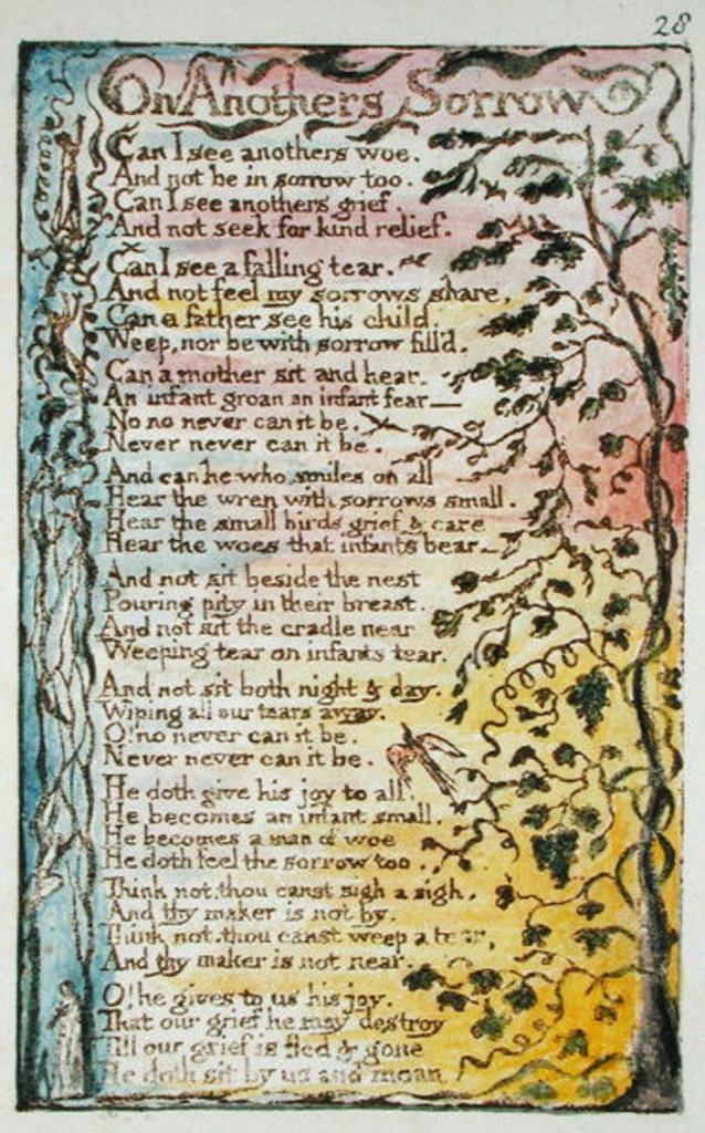 Detail of On Another's Sorrow by William Blake