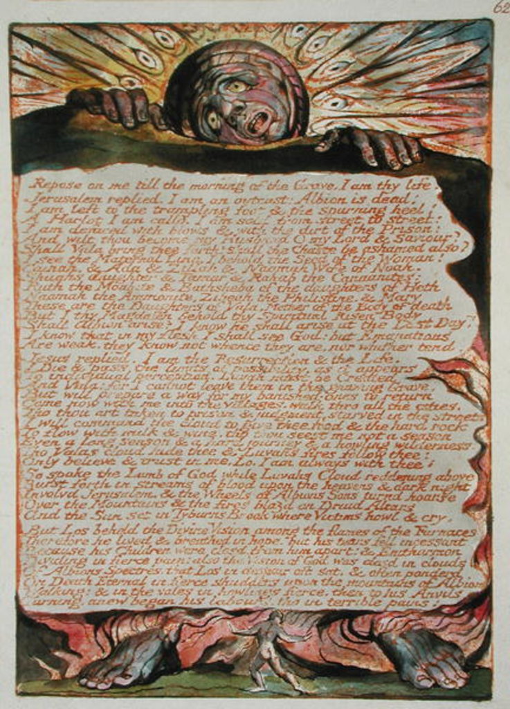 Detail of Repose on me... plate 62 from 'Jerusalem the Emmanation of the Great Albion', 1804-20 by William Blake