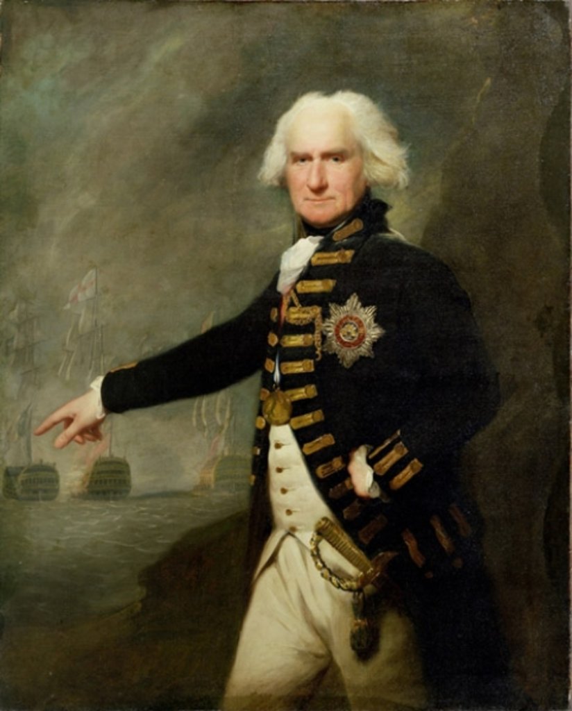 Detail of Admiral Lord Bridport c.1795 by Lemuel Francis Abbott