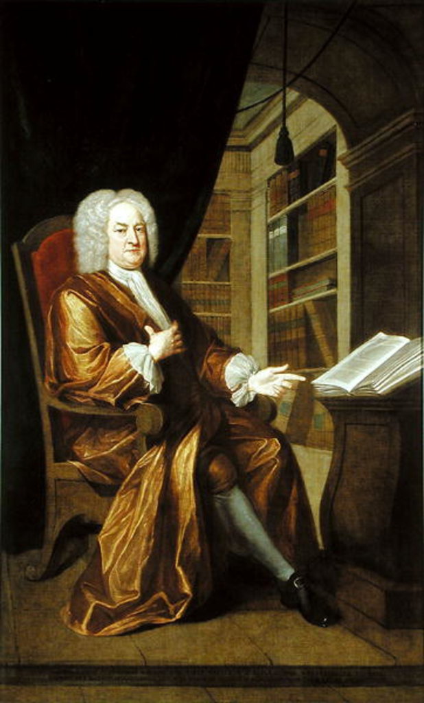 Detail of Benjamin Moreland, High Master of St Paul's School, 1724 by John Smibert