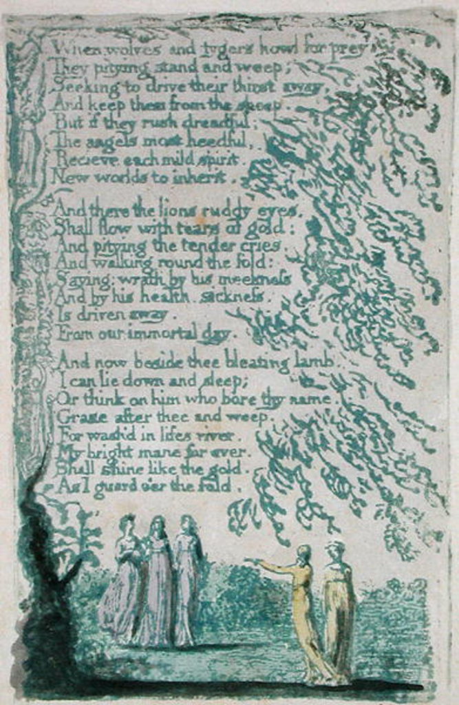 Detail of When Wolves and tygers... by William Blake