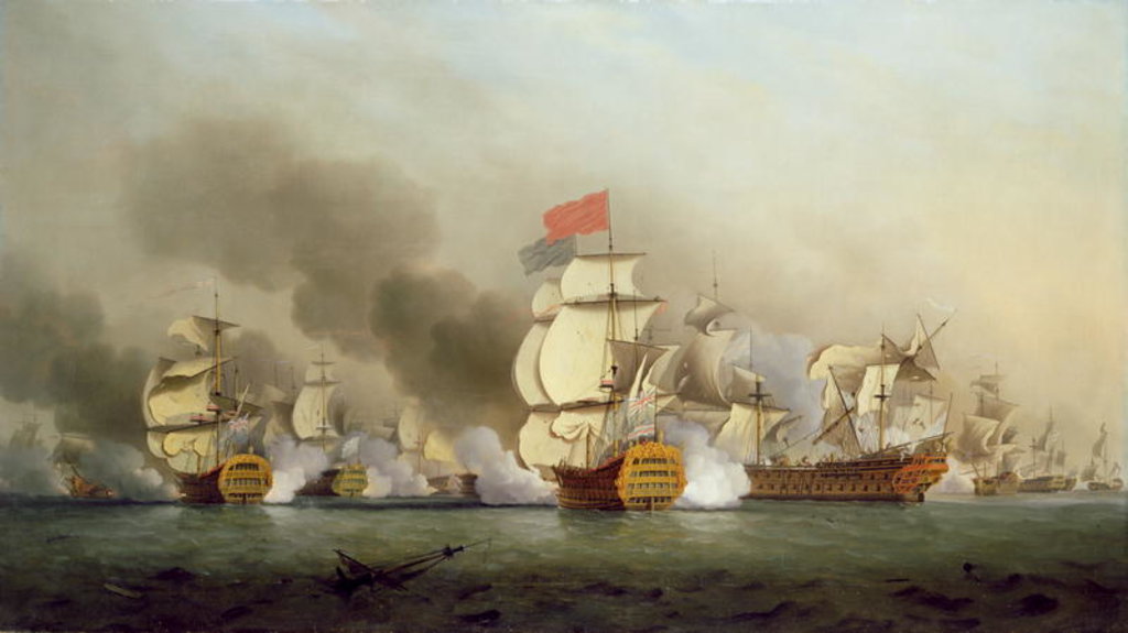 Detail of Vice Admiral Sir George Anson's Victory off Cape Finisterre, 1749 oil on canvas) by Samuel Scott
