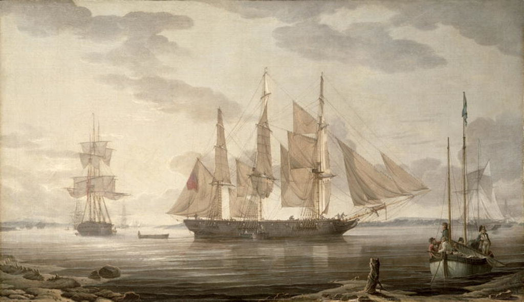 Detail of Ships in Harbour, 1805 by Robert Salmon