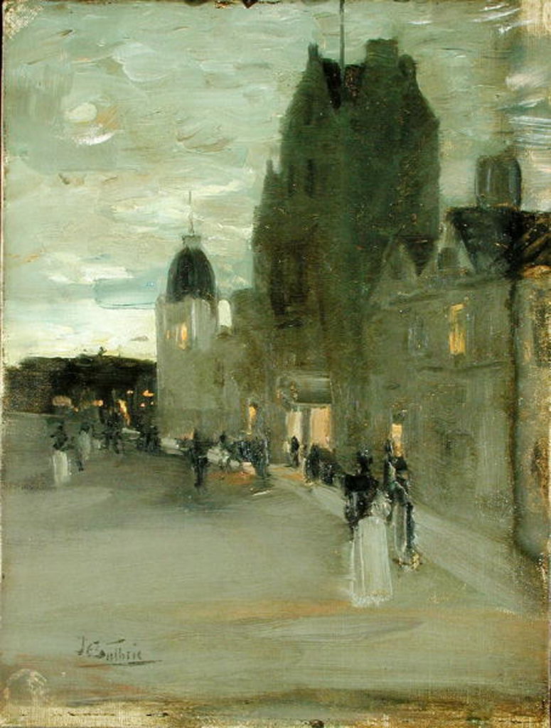 Detail of Street in Oban, Night by James Guthrie