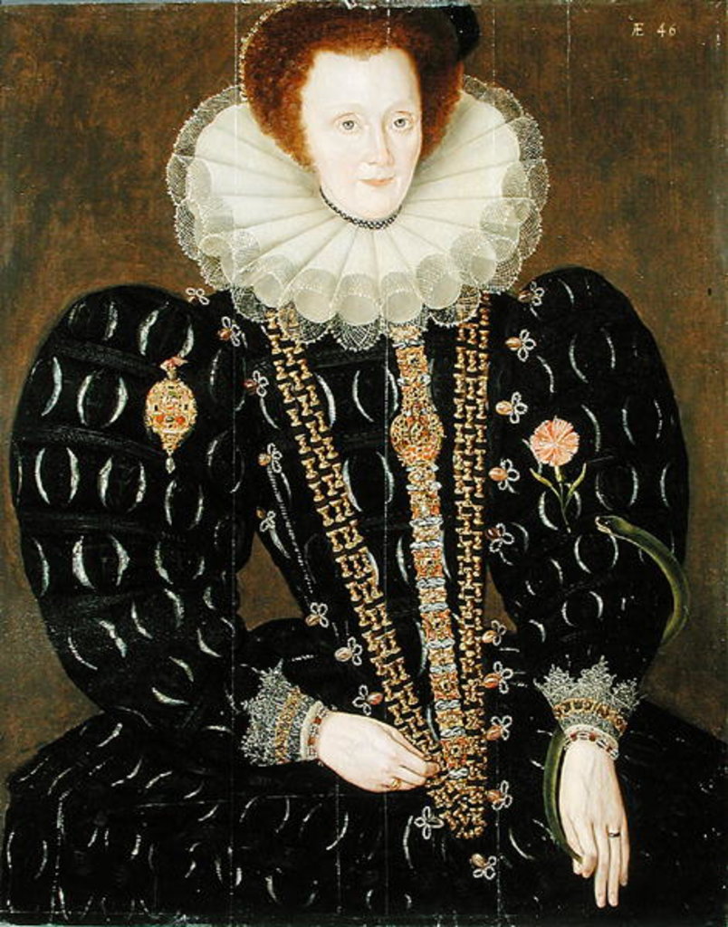 Detail of Portrait of Lady Elizabeth Knightley, 1591 by Marcus the Younger Gheeraerts