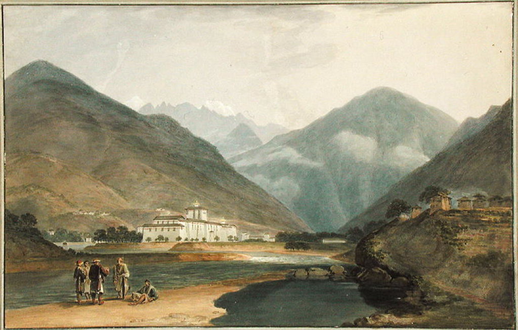 Detail of The Former Winter Capital of Bhutan at Punakha Dzong, 1783 by Samuel Davis