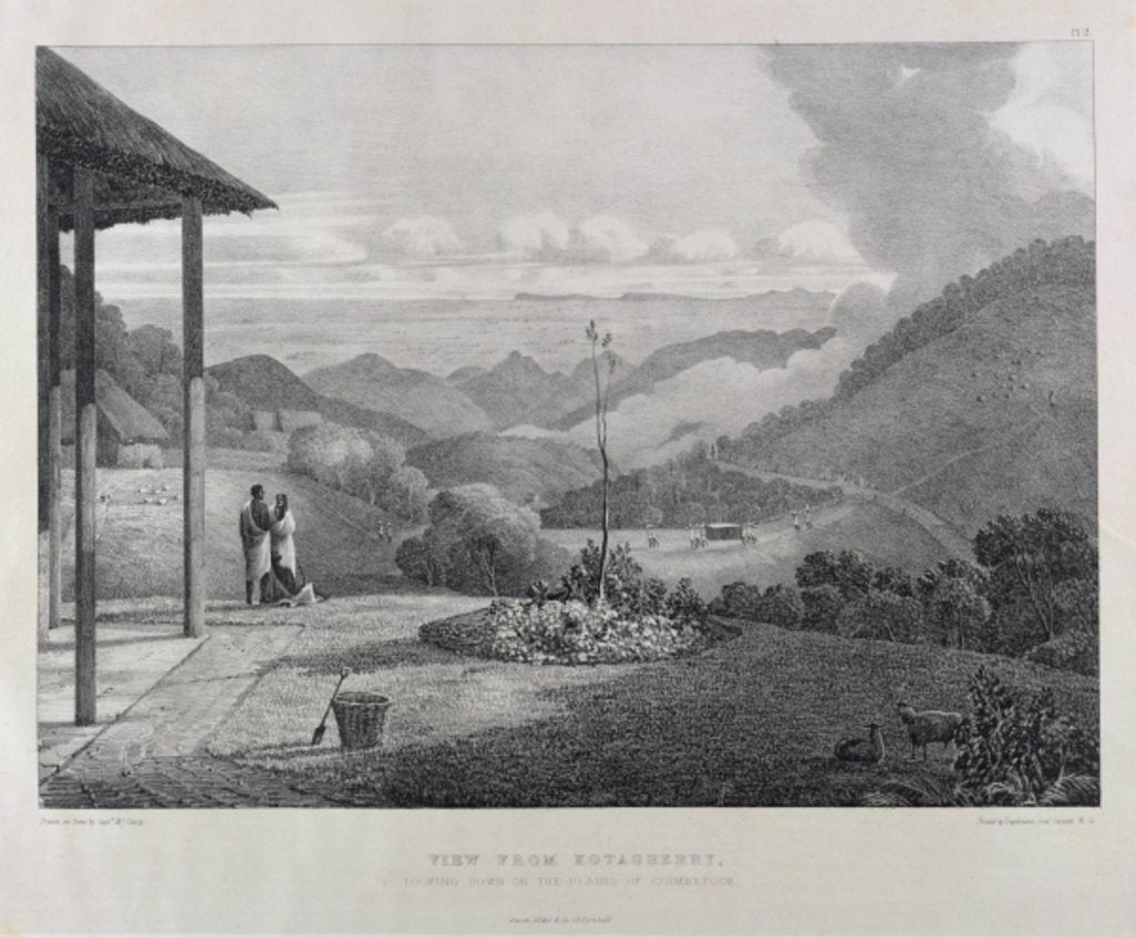 Detail of View from Kotagherry Looking Down the Plains of Coimbetoor by Captain E. A. McCurdy