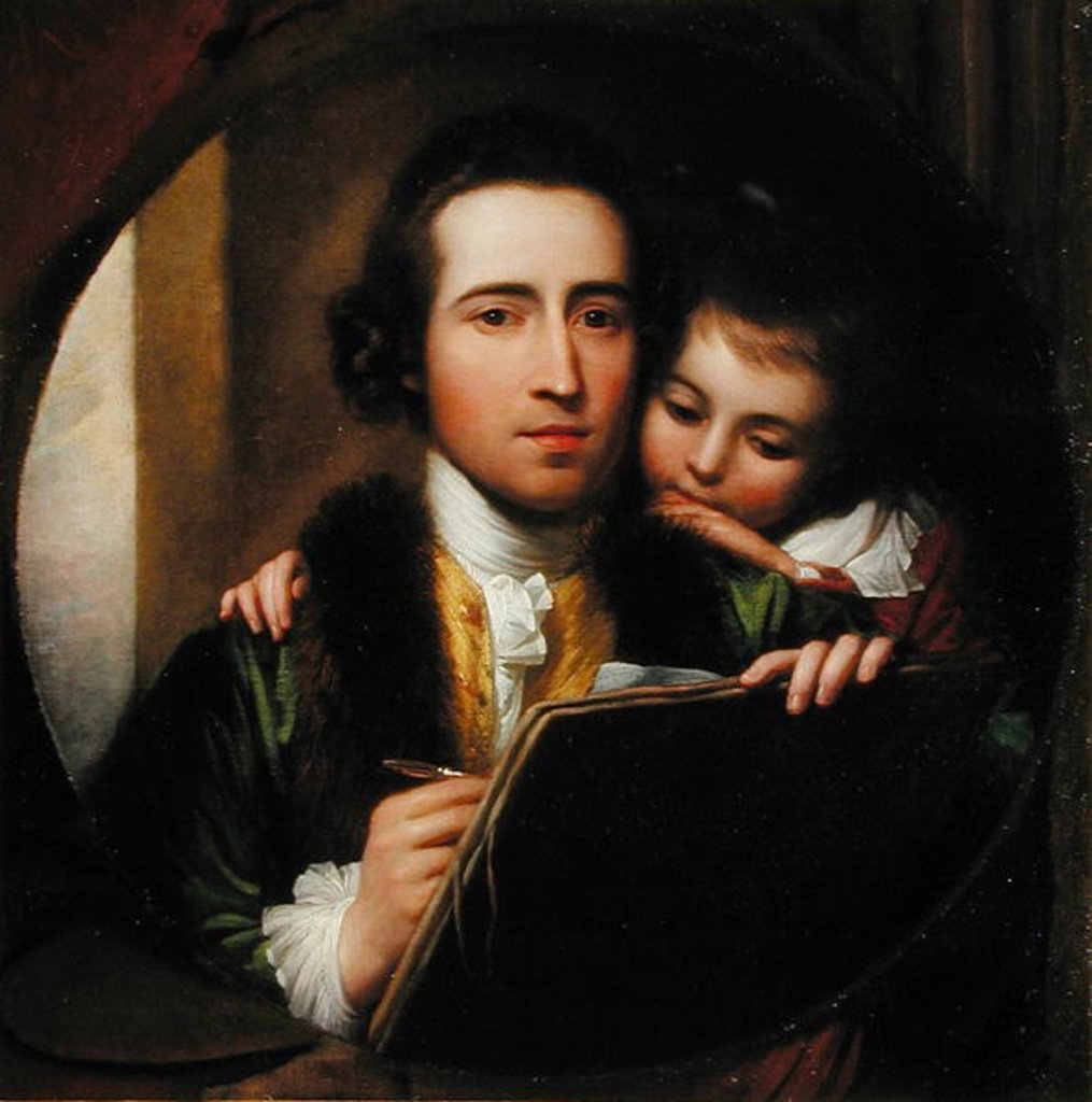 Detail of The Artist and his son Raphael, c.1773 by Benjamin West