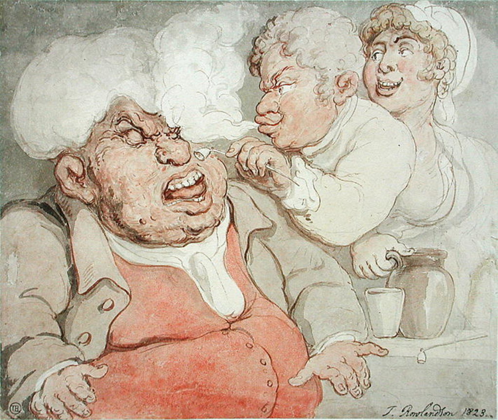 Detail of Taunting Smoke from a Pipe, 1823 by Thomas Rowlandson