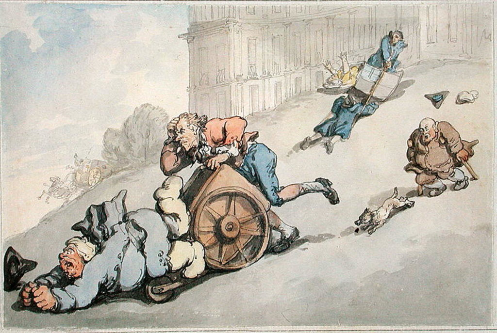 Detail of The Circus Hill, Matthew Bramble's Overturn by Thomas Rowlandson