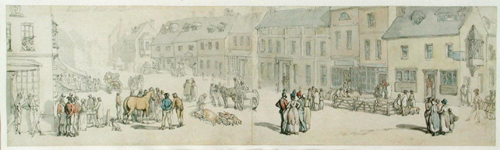 Detail of The High Street on Market day, Newport, Isle of Wight, c.1797-1800 by Thomas Rowlandson