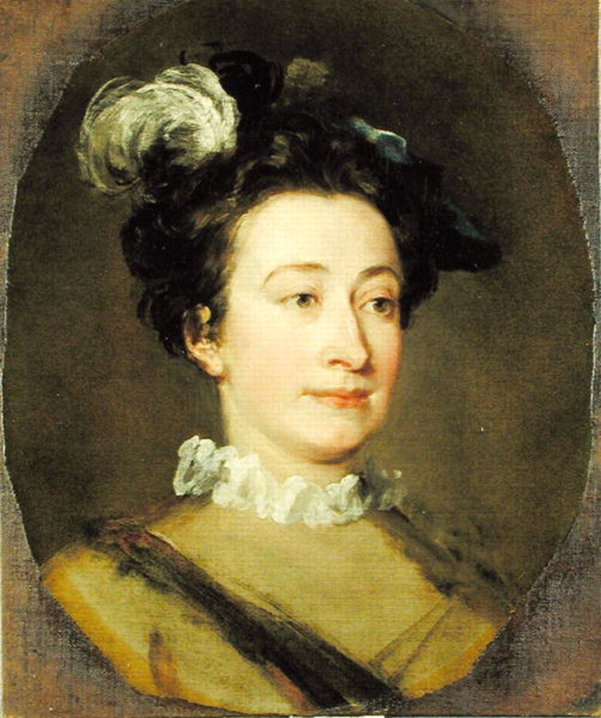 Detail of Girl in a Plumed Hat, c.1740 by William Hogarth