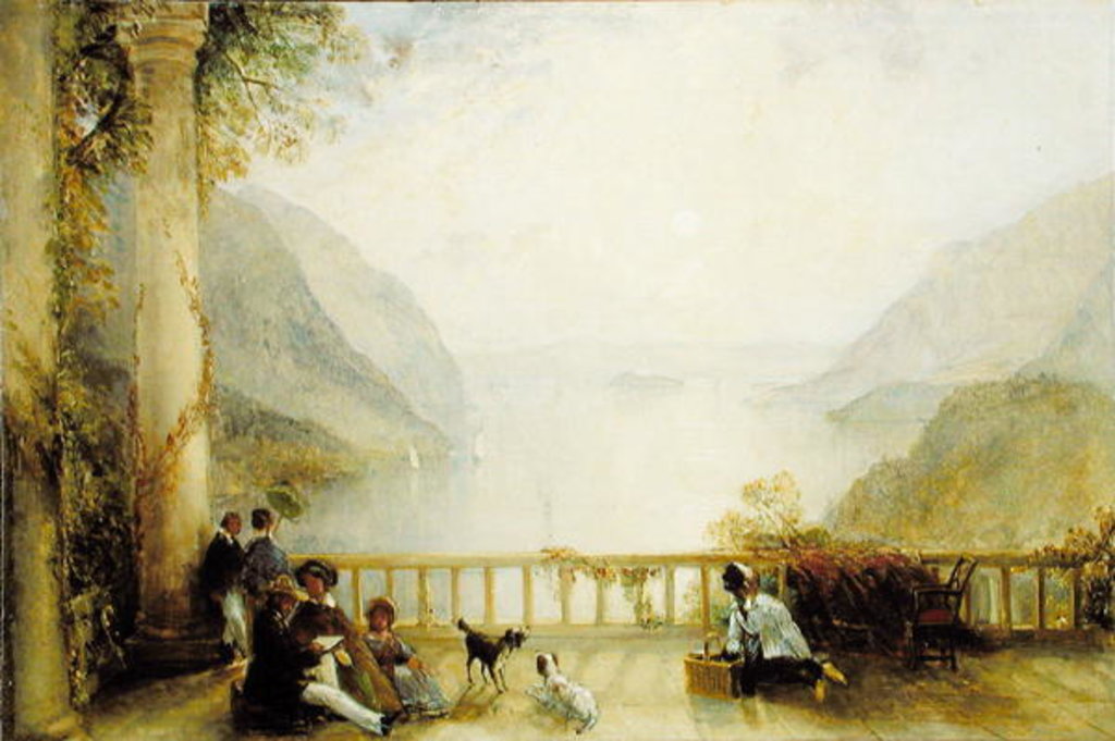 Detail of Figures on a Balcony, probably at Westpoint, c.1840-45 by Thomas Creswick