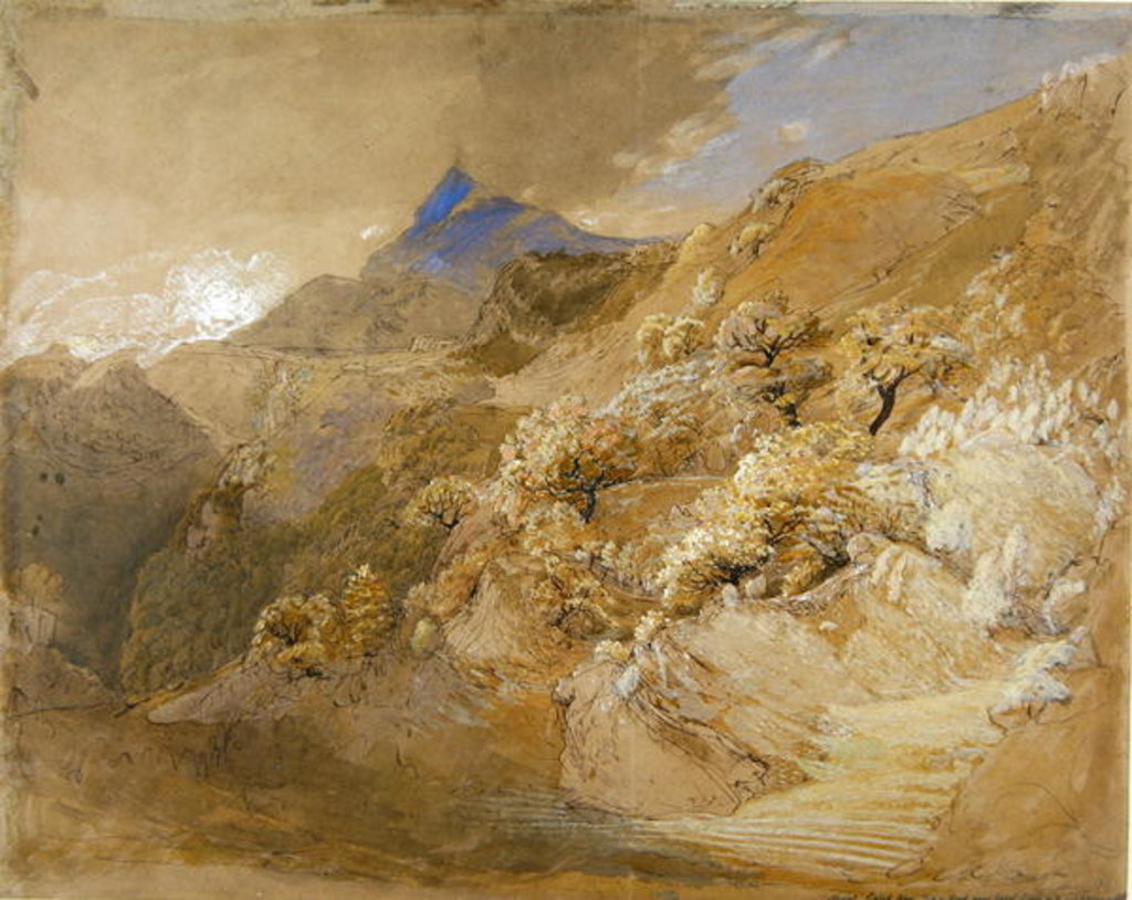 Detail of Mount Siabod from Tyn-y-Coed near Capel Curig by Samuel Palmer