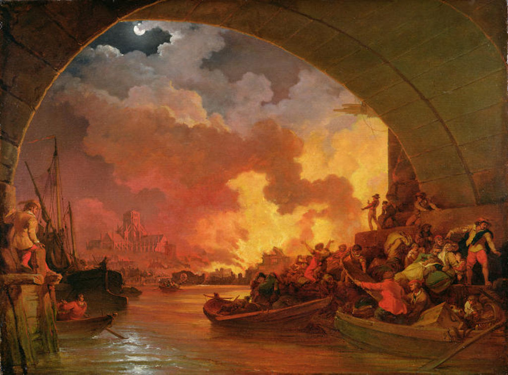 Detail of The Great Fire of London, c.1797 by Philip James de Loutherbourg