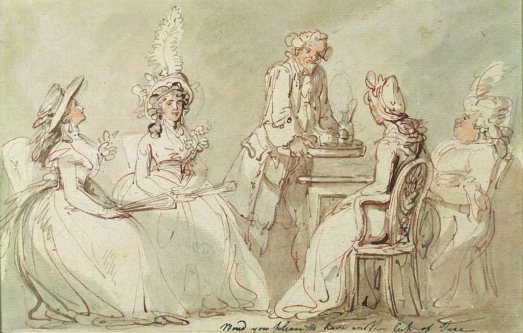 Detail of A Tea Party by Thomas Rowlandson