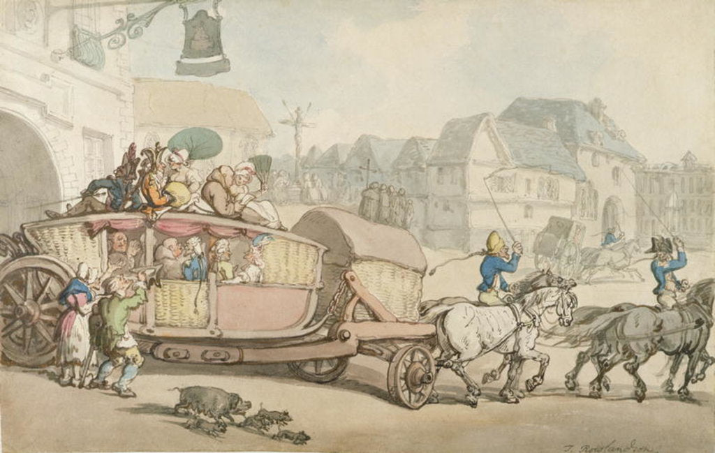Detail of The Paris Diligence by Thomas Rowlandson