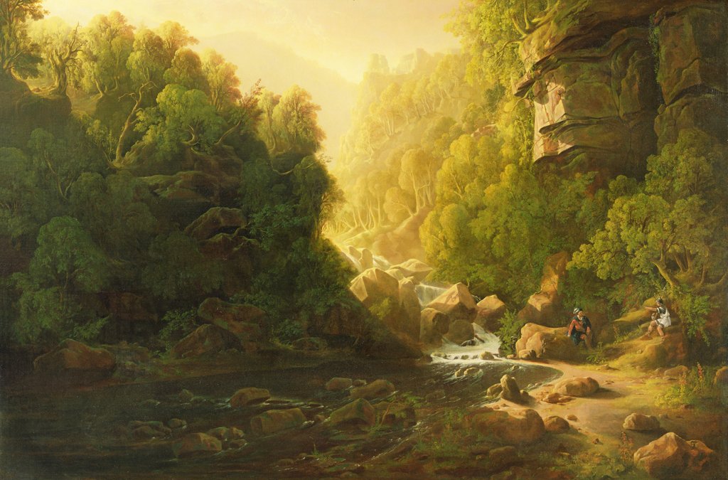 Detail of The Mountain Torrent, c.1820-30 by Francis Danby