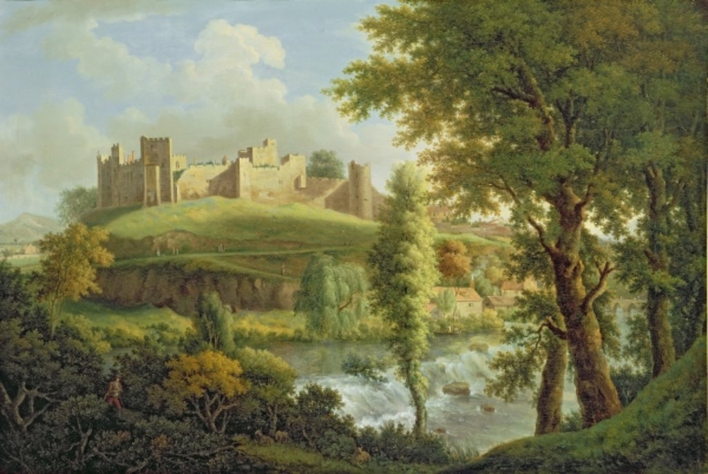 Detail of Ludlow Castle with Dinham Weir by Samuel Scott