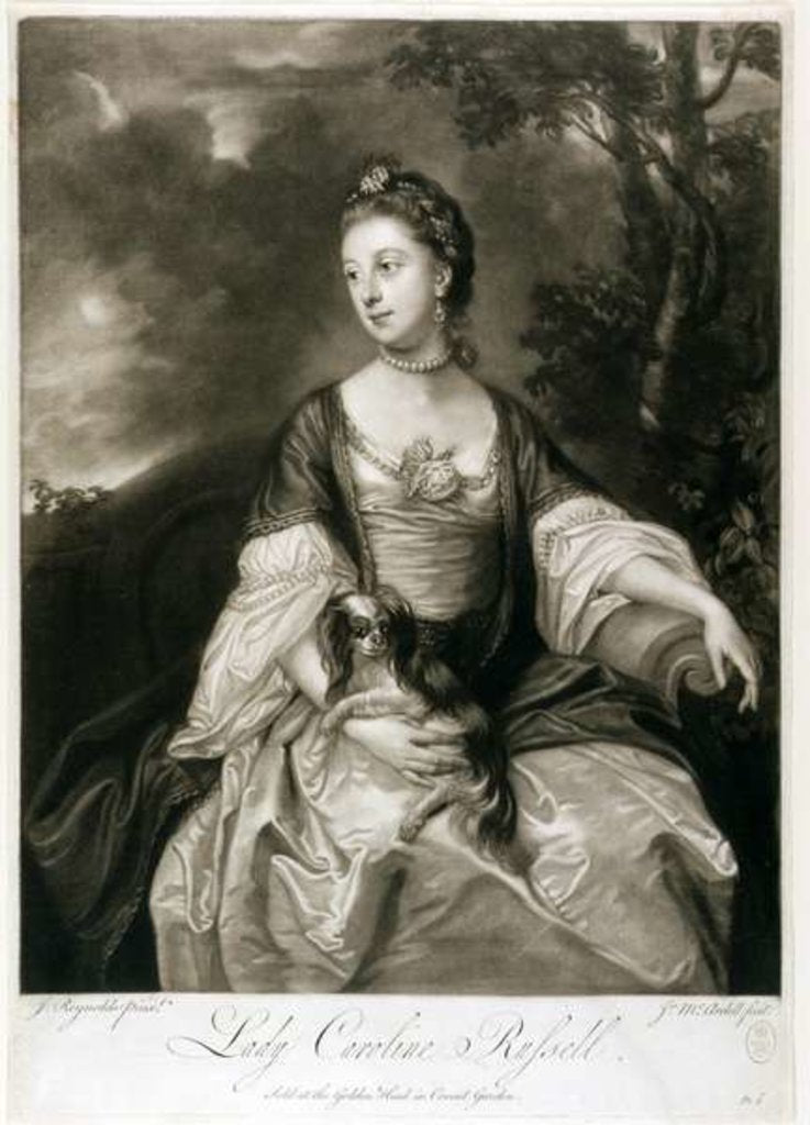 Detail of Lady Caroline Russell, engraved by James McArdell by Joshua (after) Reynolds
