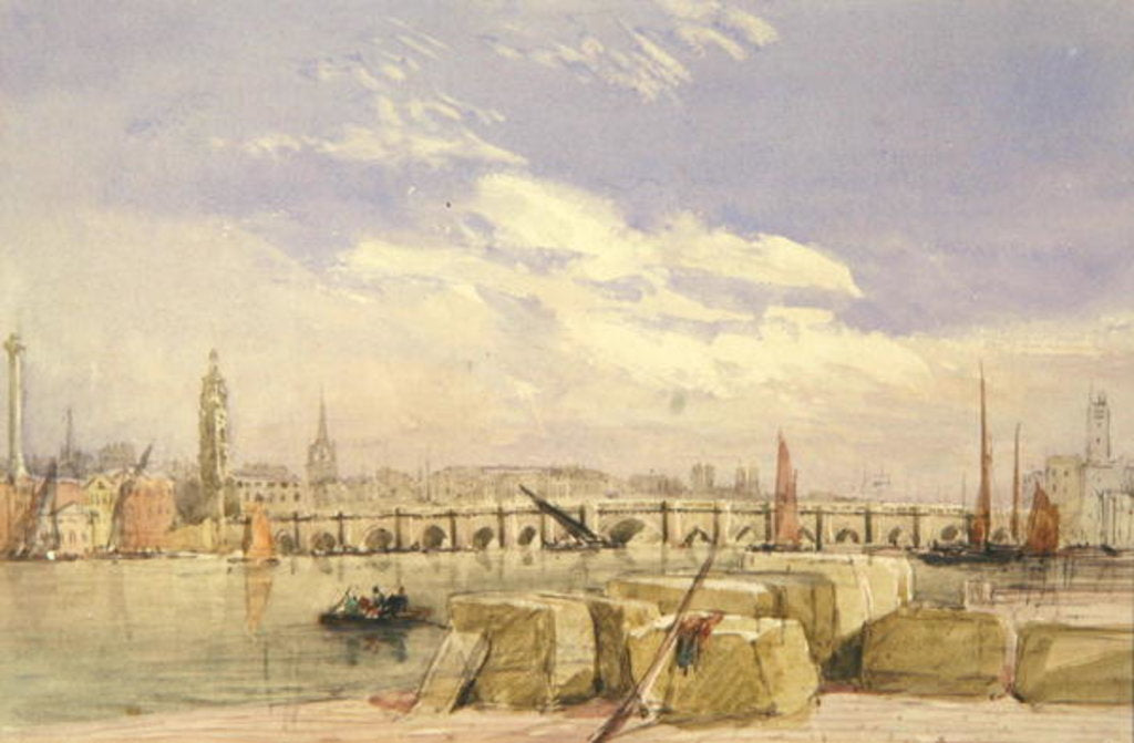 Detail of London Bridge, c.1828-30 by David Cox