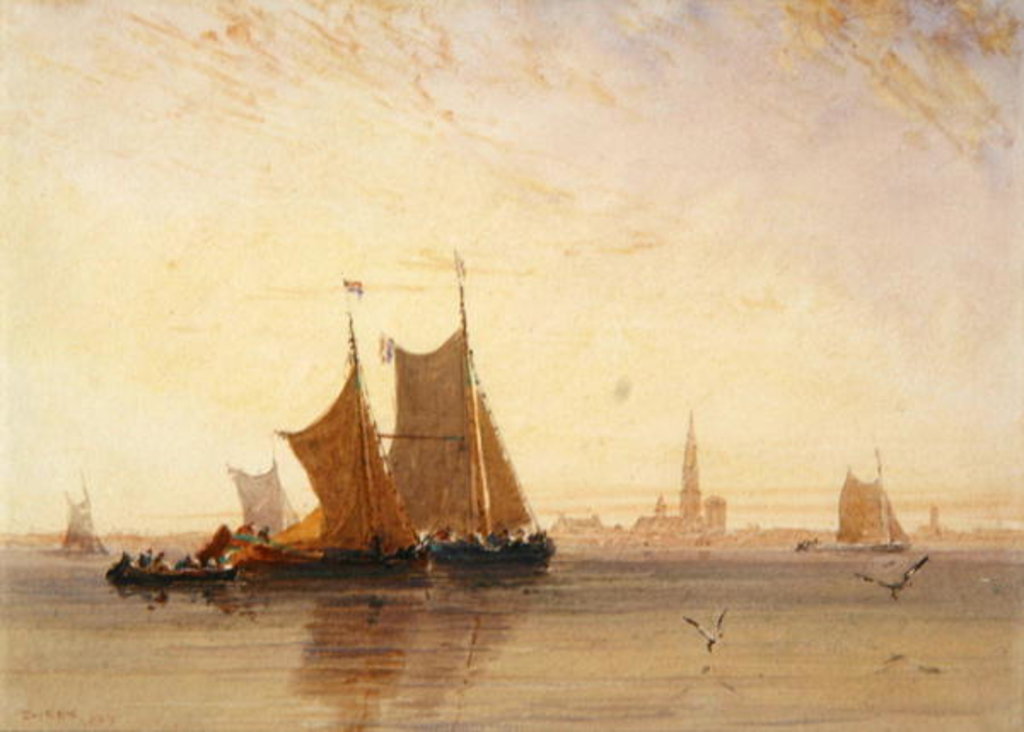 Detail of Antwerp, Morning, 1832 by David Cox