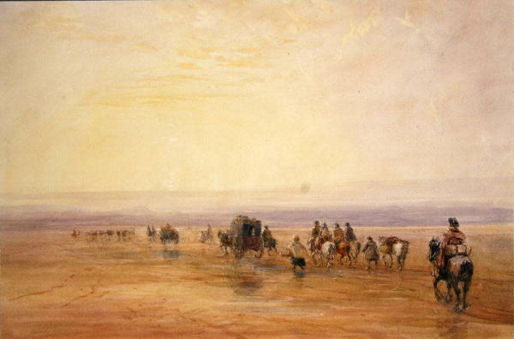 Detail of On Lancaster Sands, Sunset c.1835 by David Cox