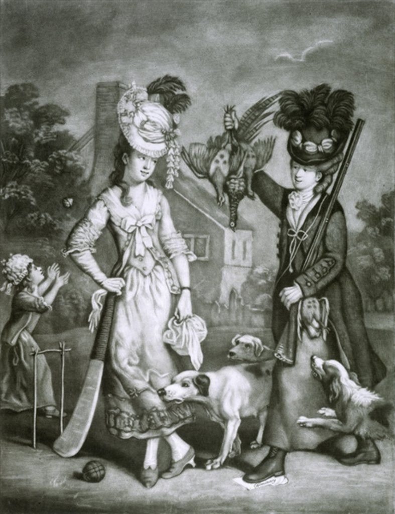 Detail of Miss Wicket and Miss Trigger, 1778 by John Collet