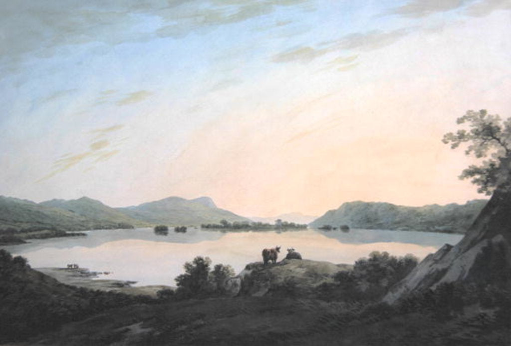 Detail of Lake Windemere from Calgarth with Belle Isle by John Warwick Smith