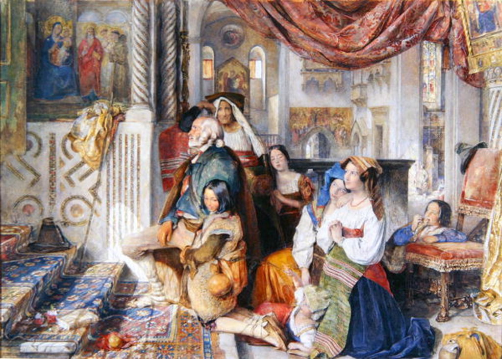 Detail of Roman Pilgrims, 1854 by John Frederick Lewis
