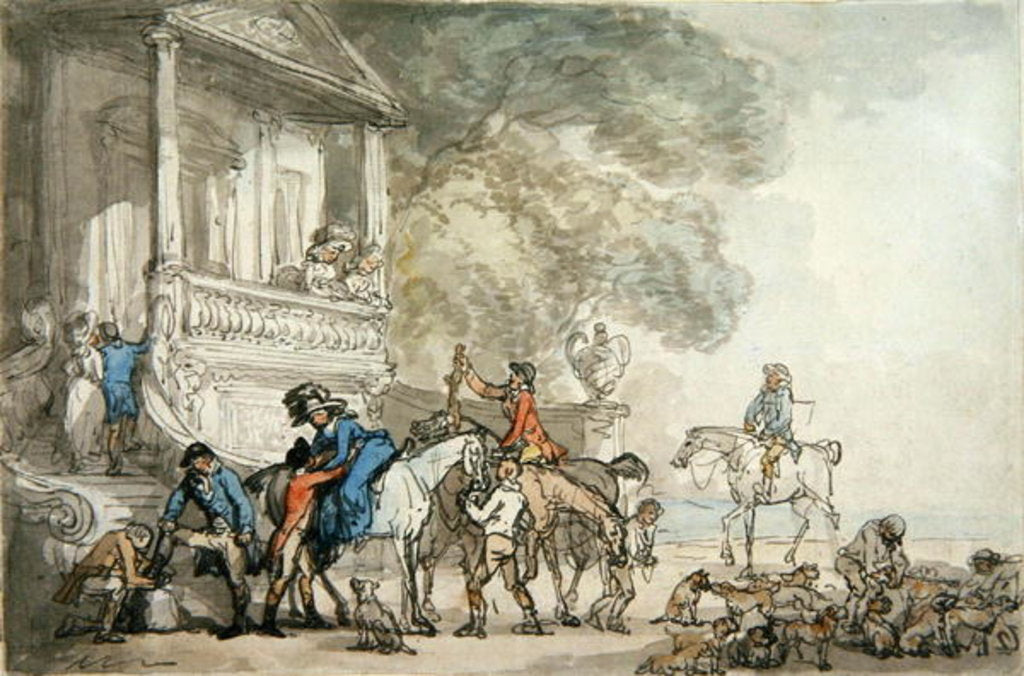 Detail of The Return from the Hunt, 1787 by Thomas Rowlandson