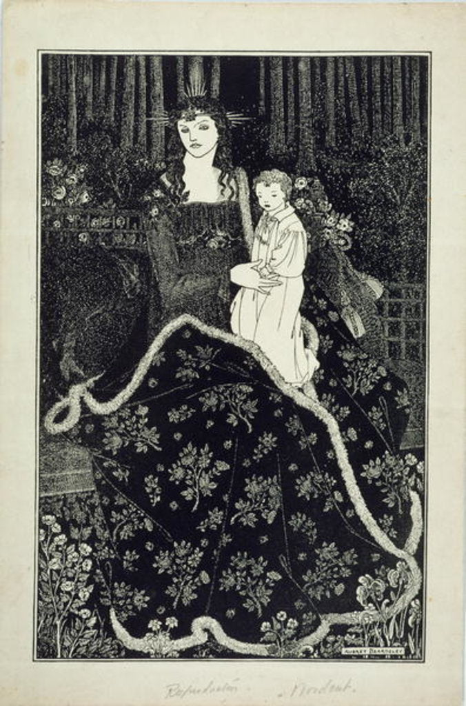 Detail of A large Christmas Card, 1895 by Aubrey Beardsley
