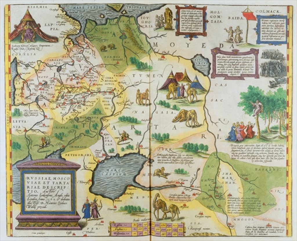 Detail of Map of the Russian Empire, 1588 by Abraham Ortelius