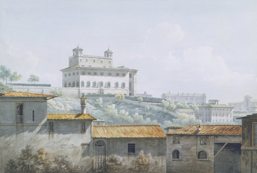 Detail of The Villa Medici, Rome, 1784 by John Warwick Smith