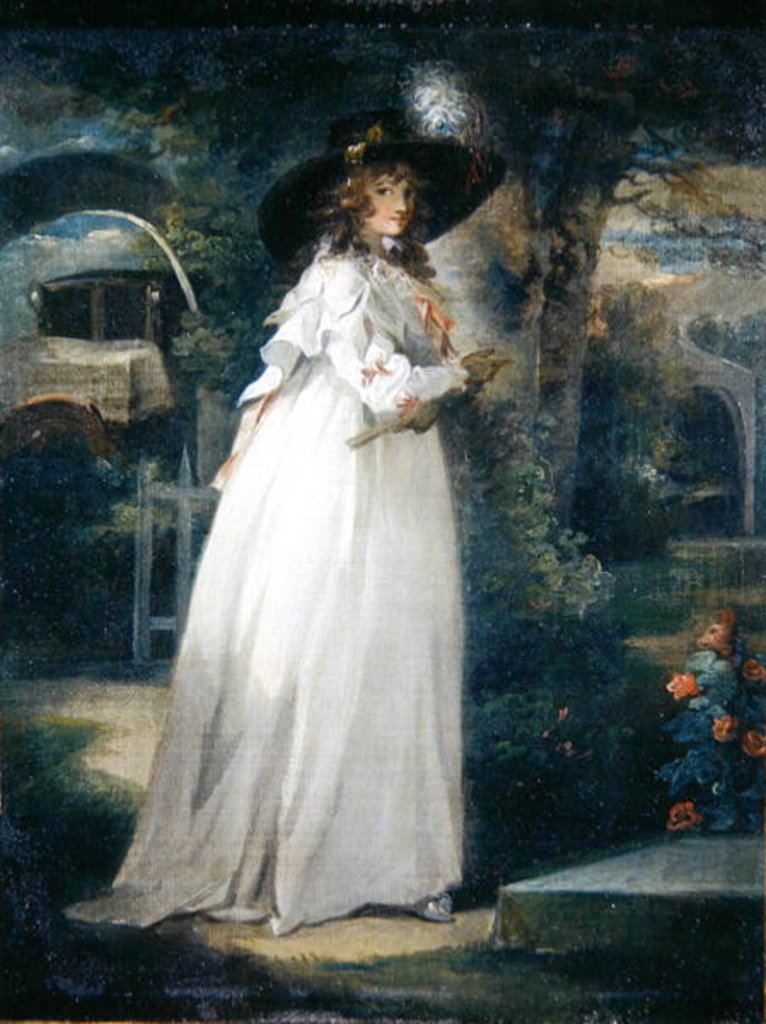 Detail of Portrait of a Girl in a Garden, c.1786-88 by George Morland