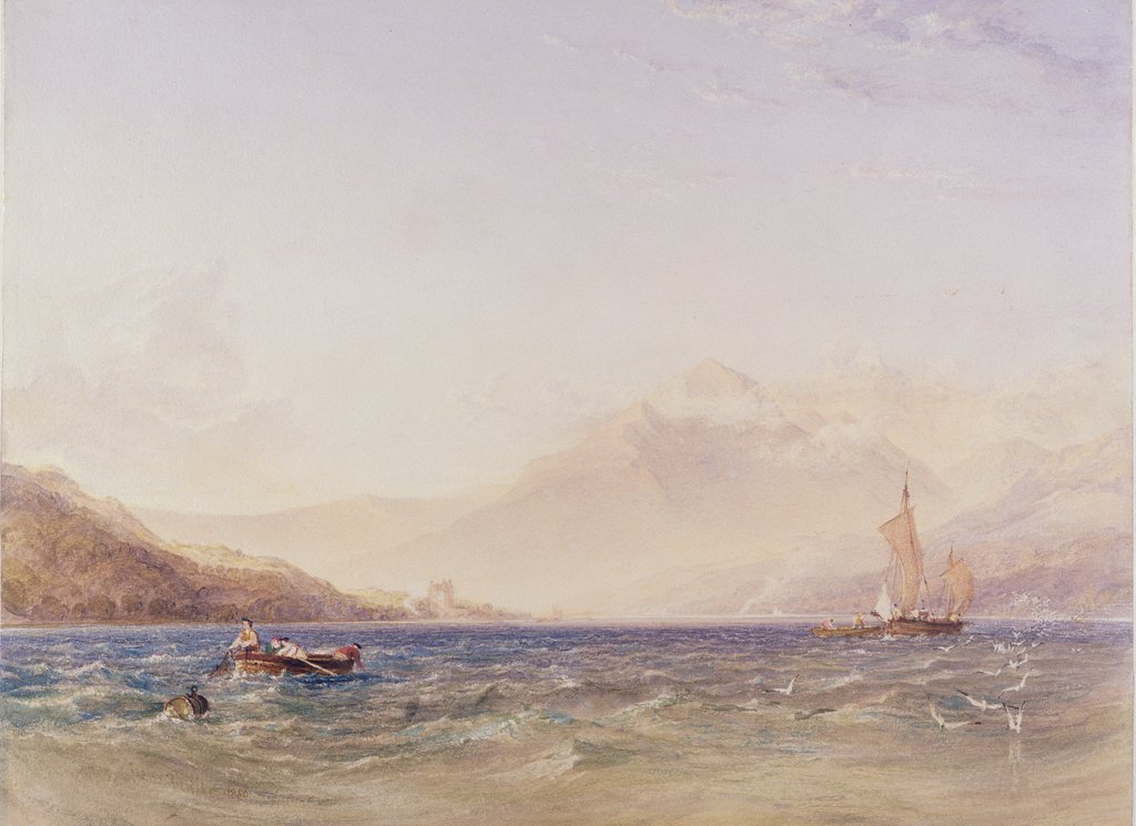 Detail of The Head of Loch Fyne, with Dindarra Castle, 1850 by Anthony Vandyke Copley Fielding