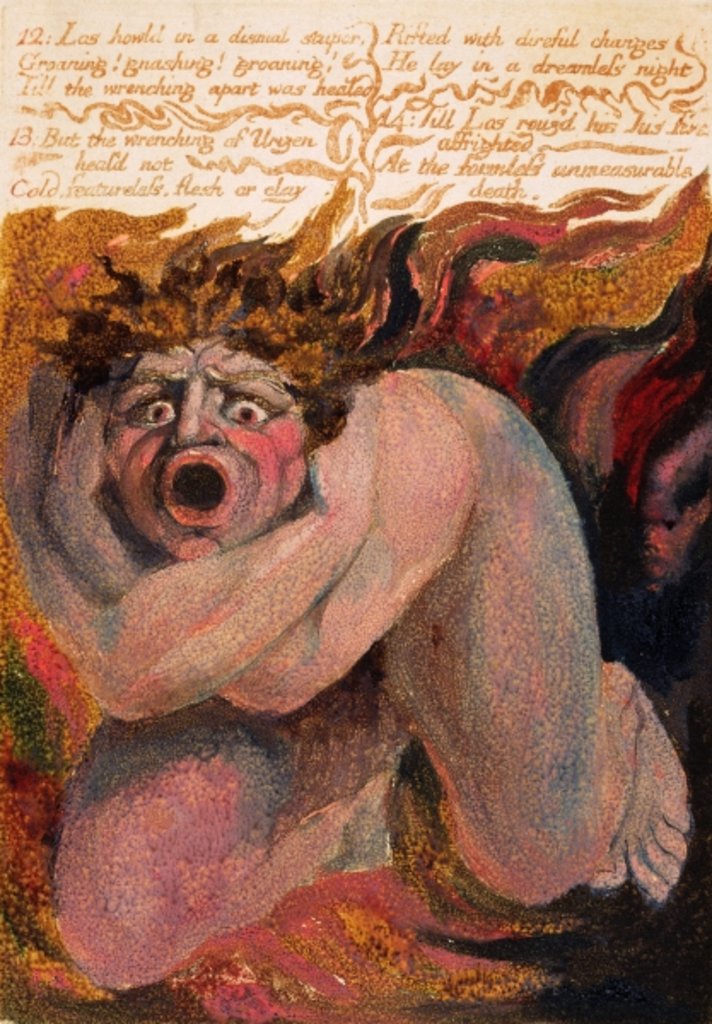 Detail of 12: Los howld in a dismal stupor... by William Blake