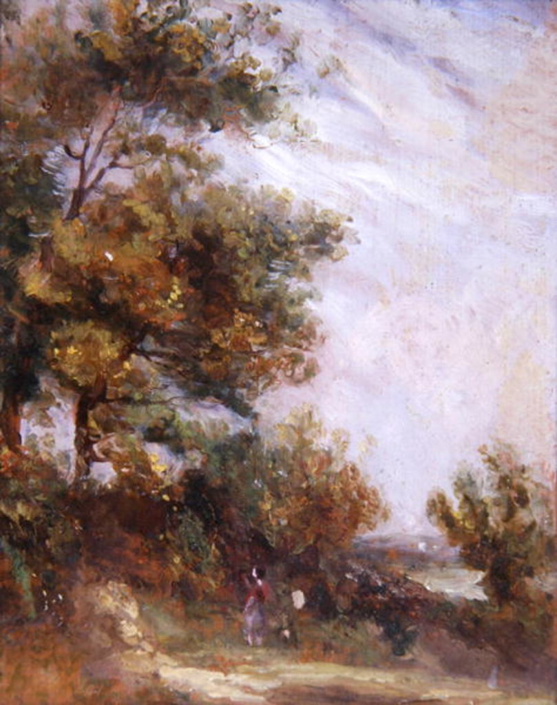 Detail of Landscape with Trees and Figures by Thomas Churchyard