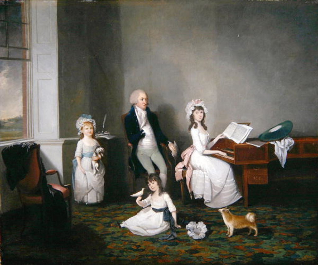 Detail of John Richard Comyns of Hylands Essex, with his daughters, 1775 by John Greenwood