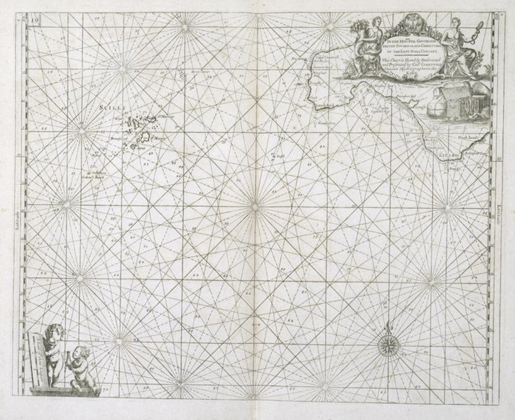 Detail of The Isles of Scilly and Cornwall by Captain Greenville Collins